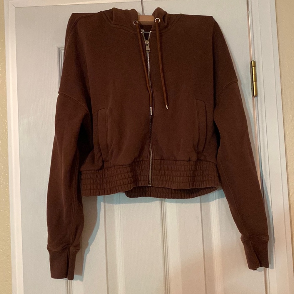 Abercrombie and Fitch Cropped Zip-Up Hoodie